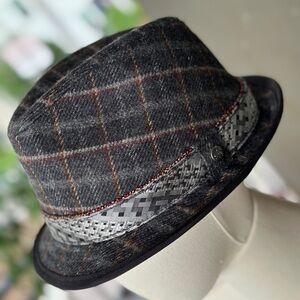 Robert Graham Men's Silk Wool Cotton Blend Plaid Fedora Hat Size MEDIUM